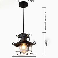 Naiflowers Vintage Industrial Pendant Chandelier Shades, Flush Mounted Metal Cage Ceiling Light Lamp Shades Lighting Fixture for Porch Living Room Dining Room Foyer Hallway Corridor
