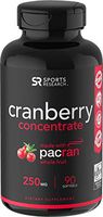 Cranberry Whole Fruit Concentrate (Triple Strength) equivalent to 12500mg of Fresh Cranberries ~ Made with clinically Proven Pacran® ~ Non-Gmo & Gluten Free (90 Softgels)
