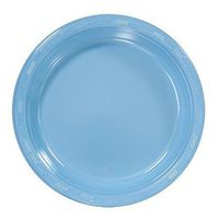 Pans Pro 50 Count Plastic Plate (10 Inch, Light Blue)