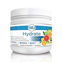 TRU Hydrate | Electrolyte Hydration Powder | Tropical Punch | 50 Servings | Sugar Free, 0 Calories, 0 Carbs - Perfect for Keto | No Artificial Flavors, Colors, or Sweeteners