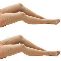 Truform Anti-Embolism 18 mmHg Thigh High Stockings Beige, Medium, 2 Count