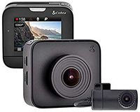Cobra Drive HD Dash Cam  with 32GB MicroSD Included Feat.1080p Full HD Front Cam and 720p HD Rear Cam, with G-Sensor Auto Accident Detection, Loop Recording, 160 Degree Ultra-Wide Angle DVR