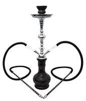 20" 2 hose Black Hookah shisha nargila bar narguile nargile glass water Vase new