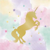 Creative Converting 329411 Unicorn Sparkle Luncheon Napkins Party Supplies, 6.5", Multicolor