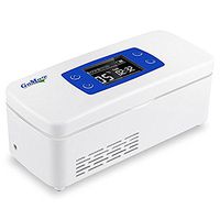 CGOLDENWALL 174x46x25mm 15 Hour Insulin Refrigerated Box 2-8℃ Thermostat Drug Reefer Portable Car Refrigerators Case Cooler or Travel Home Car 2-25℃ Temperature Adjustable (Blue)