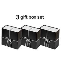 Collapsible Gift Box Set with Magnetic Closure (8x8x4, Black/Silver)