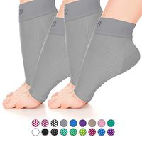 Go2 Plantar Fasciitis Socks|Best Ankle Compression Brace 22-25 mmHg|Arch Support Joint Heel Pain Relief|Foot Sleeves for Women and Men Reduce Swelling|Relieve Achilles Tendonitis(2p Solid Gray,L)