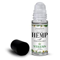 Jasmine’s Herb Garden Stress Relief Essential Oil Blend with Hemp Extract - Roll On Essential Oil Blend - Relaxing & Unwinding, Fights Anxiety - 1 fl oz