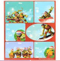 (2 Pack) Christmas House Licensed Self Adhesive Gift Tags (36 Tags Total) (Teenage Ninja Mutant Turtles)