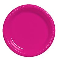 Creative Converting Touch of Color 20 Count Plastic Banquet Plates, Hot Magenta