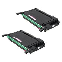 Amsahr CLPK600A Samsung CLPK600A, CLP600 Remanufactured Replacement Toner Cartridge with Two Black Cartridges