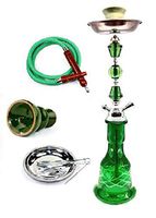Zebra Smoke Series: 22" 1 Hose Hookah (C8) Complete Set Combo KIT Set w/Instant Charcoal (Green)