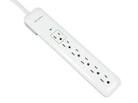Monoprice 6 Outlet Slim Surge Protector Power Strip - White - 3ft Cord | UL Rated 540 Joules with Power/Circuit Breaker Switch
