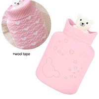 GWOKWAI Hot Water Bottle with Knit Cover, Detachable Hot Water or Cold Water Bag, Microwave Heating Warmers Hand Bag for Cold Hot Therapy Birthday Christmas Valentines Day Gift