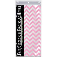 Flexicore Packaging Light Pink Chevron Print Gift Wrap Tissue Paper Size: 15 Inch X 20 Inch | Count: 10 Sheets | Color: Light Pink Chevron