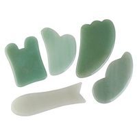 HEALLILY Gua Sha Scraping Massage Tool Crystal Quartz Guasha Board Therapy Massage Stones Anti Aging Anti Wrinkle for Women 5pcs