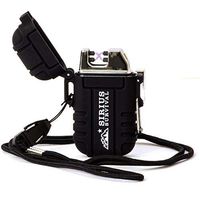 Sirius Survival ZeuX Electric Plasma Lighter, USB Rechargeable Windproof Waterproof Dual Arc Lighter with Lanyard for Survival/Outdoor/Camping Adventures (Black)