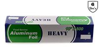 EcoQuality [6 Pack] Food Service Heavy Duty Aluminum Foil Roll (18 x 500) with Sturdy Corrugated Cutter Box - Great for Grill Use, Kitchen Wrap, Foil Wrap, Cooking, Cleaning (18 inch x 500 Feet)