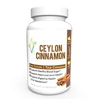 Natural, True Ceylon Cinnamon Capsules (Cinnamon verum Bark) 1200mg per serving, 60 capsules – Blood Sugar Level Support, Anti-inflammatory, Joint Support, Antioxidant, Heart Support, Digestive Health
