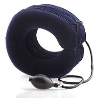 WAOBE Cervical Traction Device Inflation Correction Cervical Full Velvet Comfortable Cervical Traction Device, Black