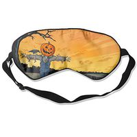 WUGOU Sleep Eye Mask Happy Halloween Scarecrow Lightweight Soft Blindfold Adjustable Head Strap Eyeshade Travel Eyepatch
