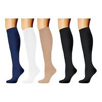 HARAVAL Compression Socks Women Men 20-30mmHg Graduated Stocking Running Cycling 5Pairs