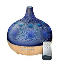 3D Essential Oil Diffuser 400ml Aromatherapy Ultrasonic Cool Mist Humidifier with Remote Control And 3D Design Glass Star Effect Pattern Essential Oil Handy Auto Shut-Off Function for Home,Office,Baby
