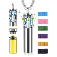 CELESTIA Aromatherapy Diffuser Necklace for Women, Essential Oil Pendant Pattern Lockets Stainless Steel Perfume Necklace with 18 Felt Pads Gift Set - 24'' Chain