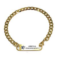 Pre-Engraved Gold Plated Curb Link"Adrenal Insufficiency" Medical ID Bracelets for Women