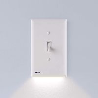 1 Pack - SnapPower SwitchLight - LED Night Light - For Light Switches - Light Switch Wall Plate With Built-In LED Night Lights - Bright/Dim/Off Options - Automatically On/Off Sensor - (Toggle, White)