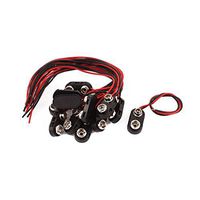 uxcell 13 Pcs 9 Volt Battery Clip Faux Leather Shell Buckle Connector Lead Wire 15cm