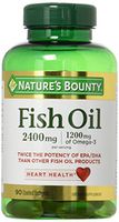 Natures Bounty Fish Oil 2400 mg Double Strength Odorless 90 Softgels (Pack of 2)