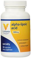 Alpha Lipoic Acid 300mg, Natural Antioxidant Formula to Support Glucose Metabolism Promotes Healthy Blood Sugar, ALA Fights Free Radicals, Gluten Dairy Free (120 Capsules) by The Vitamin Shoppe
