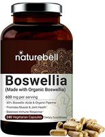 NatureBell Boswellia Extract Capsules, Made with Organic Boswellia, 600mg Per Serving, 240 Capsules with Black Pepper, Strongly Supports Muscle and Joint Health, Non-GMO and Made in USA