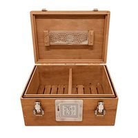 SIMU 80-100 Wooden Cigar Box Desktop Humidor 100% Spanish Cedar wood With Hydrometer and Humidifier With 100% Sealing Deign