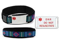 DO NOT RESUSCITATE and DNR Medical ID Alert Bracelet with Diamond Wrist Band.