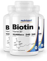 Nutricost Biotin (Vitamin B7) 10,000mcg, 240 Caps (3 Bottles) - Non-GMO, Gluten Free