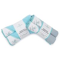 Clean Mama Microfiber Cleaning Cloths Set, 2 All Purpose Cloths and 2 Polishing Cloths. 16 x 19 inches, Large and Absorbent, Lint Free and Streak Free Towels.