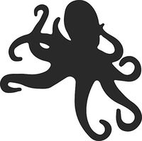 hBARSCI Octopus Vinyl Decal - 5 Inches - for Cars, Trucks, Windows, Laptops, Tablets, Outdoor-Grade 2.5mil Thick Vinyl - Matte Black