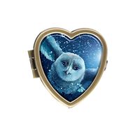 Caikem Vintage Owl Custom Unique Love Heart Shape Pill box Vitamin West Tablet Management Case Decoration Box