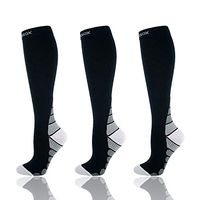 Compression Socks for Women & Men, 20-30mmHg Compression Knee High Stockings for Running, Sports, Work, Nurse, Flight, Pregnancy(3 Pairs Gray, L/XL)