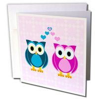 3dRose True Love Owls Design - Greeting Cards, 6 x 6 inches, set of 12 (gc_6154_2)