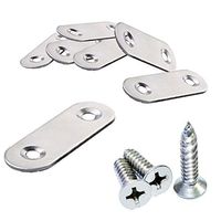 Haifly 20 PCS Stainless Flat Corner Brace Plates Joining Plates Straight Repair Brackets with 40 PCS Screws