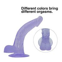 WuZhiALL 8.66 Inch Ultra-Soft PVC Realistic SE Toy with Suction Cup for Female Hands-Free Play, Purple