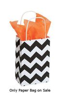 Small Paper Shopping Bag in Classic Chevron 5 ¼ x 3 ¼ x 8 ¾ Inch - Lot of 100