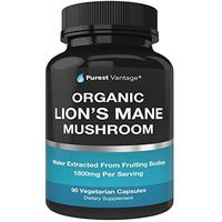Organic Lions Mane Mushroom Capsules - 1800mg Lion's Mane Mushroom Supplement Grown in USA - Nootropic Brain Supplement and Immune System Booster - Lions Mane Extract Powder - 90 Veggie Caps