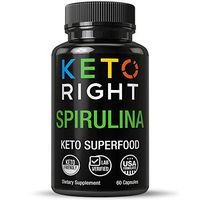 Keto Right Spirulina Tablets. Ecologically Grown in California. Lab Tested Algae Superfood Pills. Non GMO Verified, Non Irradiated, Natural Ketosis Supplement for Men and Women. 60 Capsules