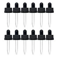Auvanteo Glass Eye Droppers with Pressure Rotating Child Safety Cover Perfect for Essential Oils, Set of 12, Compatible with doTERRA and Young Living 10ml Bottles