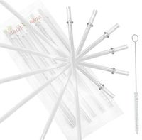 California Straws, Acrylic Straw Set of 6, Fits 16oz, 20oz Tumblers, and 1 Nylon Straw Cleaning Brush