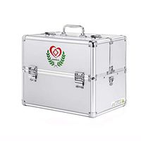 Lockable 3 Layer First Aid Case, Durable Aluminum Frame Medicine Storage Container Box for Home, Travel Workplace